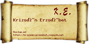 Krizsán Erzsébet névjegykártya