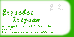 erzsebet krizsan business card